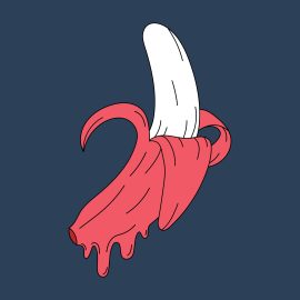 Pink pastel juicy banana vector